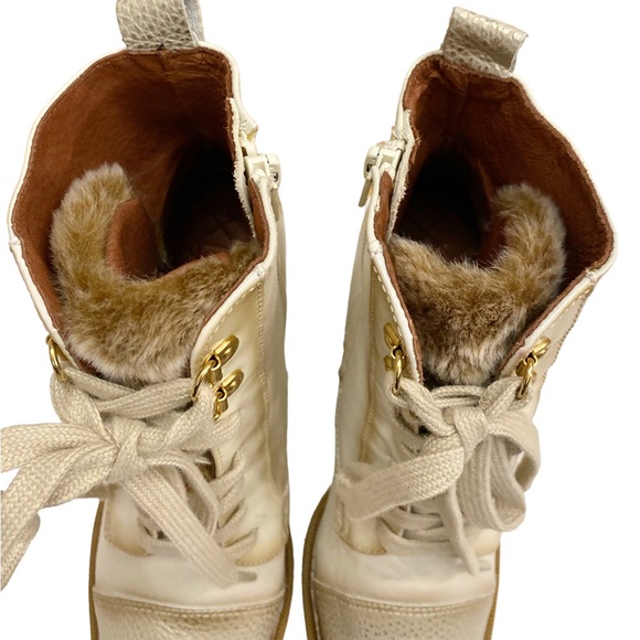 Hispanitas Janeth Leather Lace Up Victorian booties Cream Size EU 39 1/2/ US 9 - Picture 7 of 14